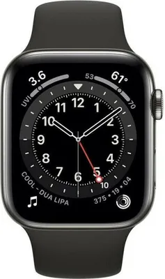 Produktbild von Apple Watch Series 6 44mm (A2376) Graphite Stainless Sport Band Black CEL Neu
