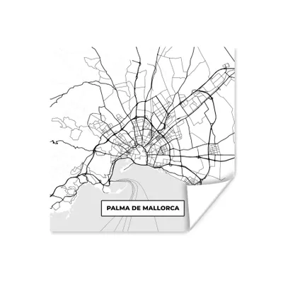Produktbild von MuchoWow® Poster Karte - Mallorca - Stadtplan - Schwarz und weiß - Karte 75x75 cm - Wand Dekoration