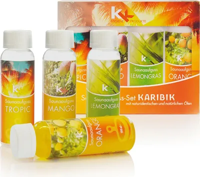 Produktbild von KK Saunaaufguss Set Karibik Mango Tropic Lemongras Orange