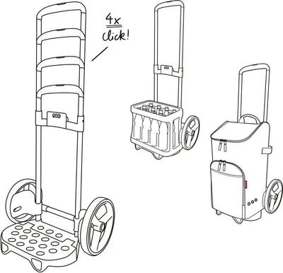 Produktbild von reisenthel citycruiser Einkaufstasche Trolley Einkaufstrolley dots white DF7073 + DE7003