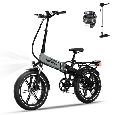 Produktbild von HITWAY E Bike, Klapprad E-Fahrrad mit 20 x 4.0 Zoll reifen, 60-120km Reichweite, Elektrofahrrad mit 48V 13Ah Herausnehmbarer Akku, 7-Gang , BK10S1