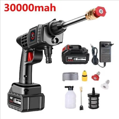 Produktbild von Drahtlose Hochdruckreiniger mit Akku und Ladegerät - 30000mAh - Hochdruckreiniger - einstellbar - 50 BAR - inklusive Wasserhose