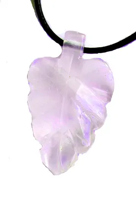 Produktbild von Esoterik-Versand Edelstein-Anhänger, Blatt, 45 x 25 mm, Rosenquarz