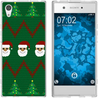 Produktbild von PhoneNatic Case kompatibel mit Sony Xperia XA1 Silikon-Hülle X Mas Weihnachten X-Mas Sweater M7
