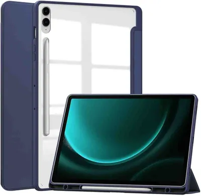 Produktbild von imoshion Trifold Hardcase Klapphülle Samsung Tab S10 Plus / Tab S9 FE Plus / Tab S9 Plus 12.4 Zoll - Dunkelblau