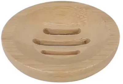 Immagine prodotto di Portasapone in bambù – Portasapone rotondo – Bambù – Porta sapone in legno – Accessori per il bagno – Resistente – 8 cm – CHPN