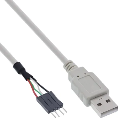 Produktbild von InLine USB 2.0 Adapterkabel, Stecker A auf Pfostenanschluss, 0,40m, 0,4 m, Beige