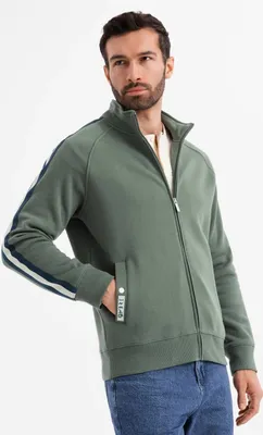 Obrázok produktu pre Ombre Clothing Pánska mikina na zips Melek olivová XL
