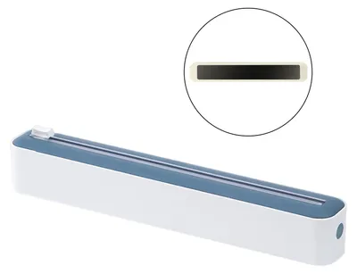 Produktbild von Frischhaltefolienspender mit Schiebeschneider, 2-in-1-Halter für Frischhaltefolie aus Alufolie für die Küche, innovativer Frischhaltefolienschneider und -spender für das Restaurant zu Hause