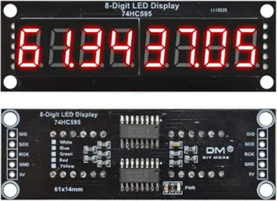 Produktbild von LED-Segmentanzeige, 8 Stellen, 74HC595, 0,36" - 5 Farben Farbe: Rot