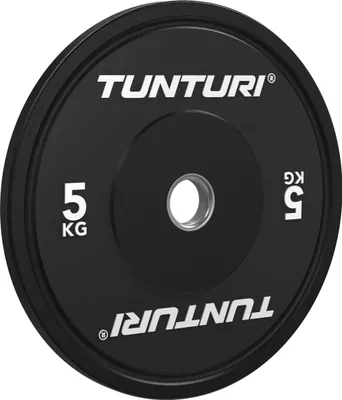 Produktbild von Tunturi Platinum Bumperplatten - Hantelscheiben - Gewichtsscheiben - 1x 5kg - Schwarz