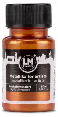 Produktbild von LM-Kreativ Metallika for Artists 50 ml, Bronze – hochpigmentierte Metallic-Acrylfarbe für Holz, Leinwand, Keramik & Glas