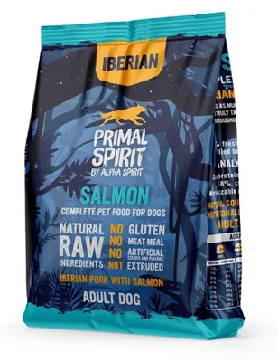 Productafbeelding van PRIMAL SPIRIT Iberisch varkensvlees 70% zalm – halfnat hondenvoer – 1 kg