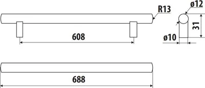 Image de RE10 Garde-corps, Satingold, 608 mm