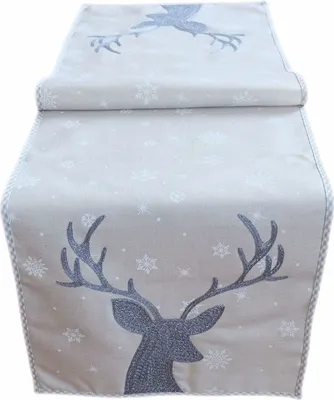 Produktbild von Tischdecke Stickerei Hirsch Winter Weihnachten Dekoration Tischläufer 40 x 175 cm