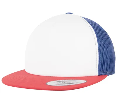 Produktbild von FLEXFIT 6005FW | Foam Trucker with white Front Cap / Kappe / Mütze - Farbe: Red/White/Royal - Größe: One Size