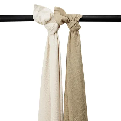 Produktbild von Meyco Baby Uni Pucktuch - 2 Stück - Soft Sand / Taupe