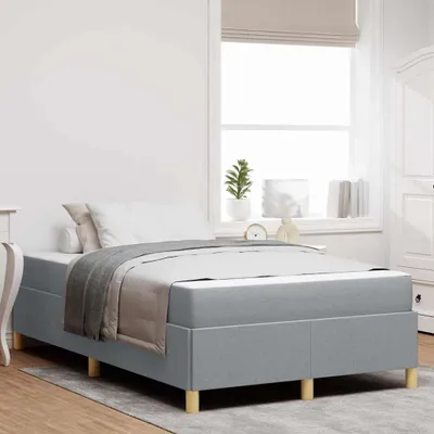 Image de Lit simple - Structure de lit gris clair 120 x 190 cm, revêtue de tissu