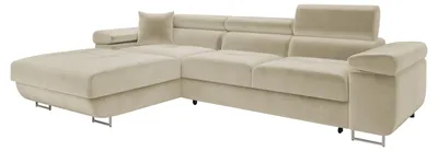 Produktbild von MIRJAN24 Ecksofa Torezio Mini, Stilvoll Eckcouch mit Bettkasten und Schlaffunktion, Einstellbare Kopfstützen, 280x170x70-90 cm (Farbe: Polo 872, Seite: Links)