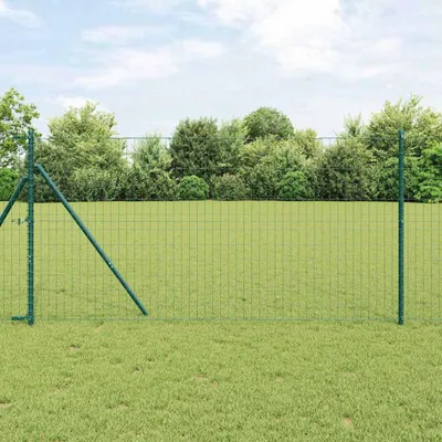 Zdjęcie produktu dla Ogrodzenie z słupkiem Zielony 1,2 x 25 m Stal i PVC