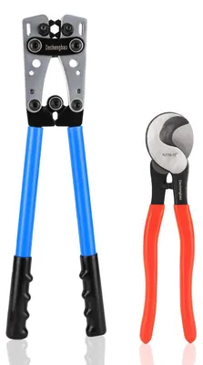 Imagen del producto de Solidchoice: Pinza para crimpar y cortar cables, ideal para cables de batería