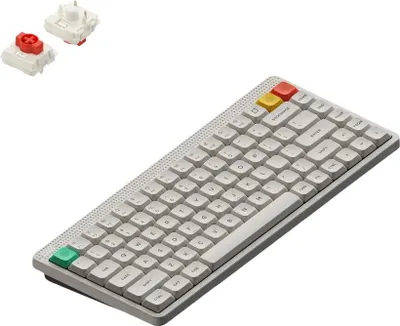Produktbild von NuPhy Node 75 Kabellose Mechanische Tastatur Low-Profile QWERTY US / Lunar White / Red nano