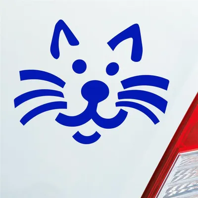 Produktbild von Auto Aufkleber Katze Cat Animal Tier Süß Mieze 10x8 cm Dunkelblau Sticker Heckscheibenaufkleber