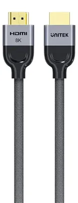 Produktbild von UNITEK C11093RGY01-3M, 3 m, HDMI Typ A (Standard), HDMI Typ A (Standard), 48 Gbit/s, Audio Return Channel (ARC), Schwarz