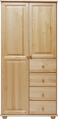 Produktbild von Kleiderschrank Kiefer Vollholz massiv natur 009 - Abmessung 190 x 80 x 60 cm (H x B x T)