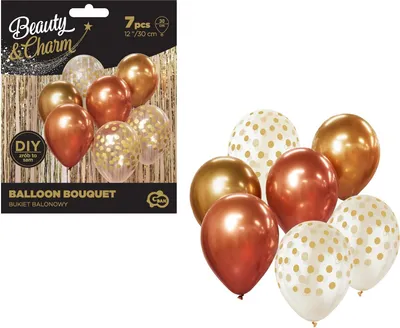 Immagine prodotto di Bouquet di palloncini B&C oro e rame 7pz 12" Godan