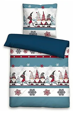 Produktbild von Biber Bettwäsche im Weihnachtsmotiv - Einzelbettwäsche 135 x 200 cm + 80 x 80 cm