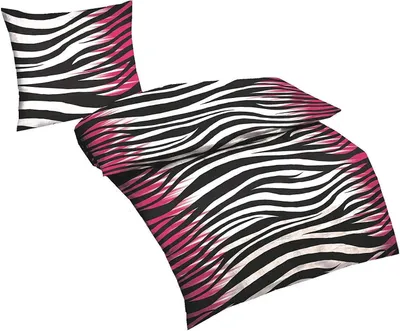 Produktbild von 4-tlg Mikrofaser Bettwäsche Set Bettgarnitur Bettbezug Übergröße 155x220 2x Kissenbezug 80x80 cm NEU Uni Modern Tierfell Tierprint Zebra Pink