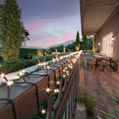 Produktbild von LED Solar Lichterkette - 360 warmweiße LED - 8 Funktionen - L: 27m - per USB aufladbar