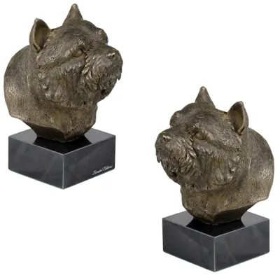 Imagen del producto de Art-Dog Busto – Norwich Terrier – moldeado en polvo de bronce y resina