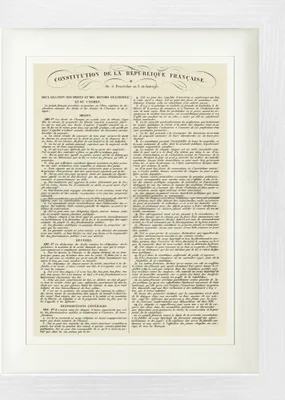 Produktbild von Frankreich Gerahmtes Bild Mit Edlem Passepartout | Wand-Bilder | Im Bilderrahmen - Verfassung Der Französischen Republik, 22. August 1795 (40 x 30 cm)