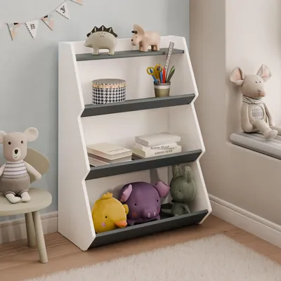 Produktbild von VCM Holzregal stehend | platzsparendes Kinder Regal | Maße: H. 89 x B. 63 x T. 35 cm | Elegantes Regal | Aufbewahrungsregal | Bücherregal | Standregal – Malusa