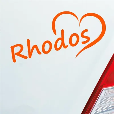 Produktbild von Auto Aufkleber Rhodos Herz Stadt Insel Island Liebe Love 16,5x8 cm Orange Sticker Heckscheibenaufkleber