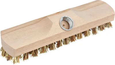 Produktbild von Novaliv Schrubberbürste aus Holz mit Union-Borsten| Scheuerbürste| Boden-Bürste| Ideal für Reinigung von Balkon Terrasse Garten Innen- Außenbereich  Schrubber ohne Stiel