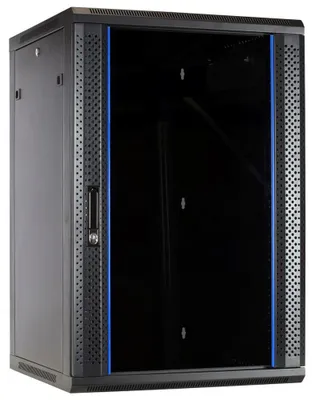 Produktbild von DSIT 18HE - Netzwerkschrank 19 Zoll - Wandschrank mit Glastür - Set - 600x600x900mm (BxTxH)