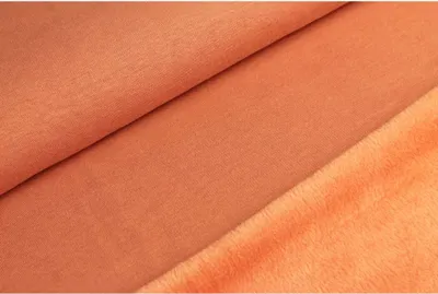 Produktbild von Alpenfleece SUSAN Dunkler Lachs Uni, 360 g/m², ca. 0,5 m lang, ca. 1,55 m breit, Stoffe Meterware, Polyester, Baumwolle, Elasthan