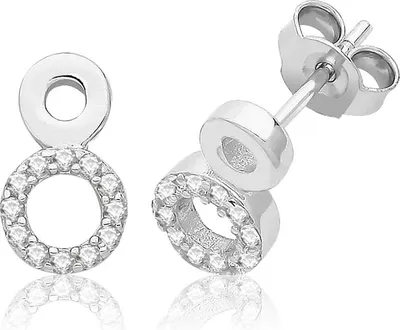 Produktbild von Schöne 925 Sterling Silber Damen - Paar Ohrstecker mit Zirkonia; TRS35263
