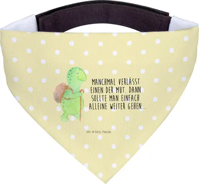 Produktbild von Mr. & Mrs. Panda Tuch Schildkröte Wanderer - Gelb Pastell - Geschenk, Hunde-Halstuch, Rucksack, Hunde Halstuch, Schildkröten, Neuanfang, Hundehalstuch, Motivationssprüche