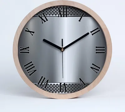 Produktbild von Holzuhr 30fi cm wanduhr - schwarze Spitzen - Metall-Hintergrund