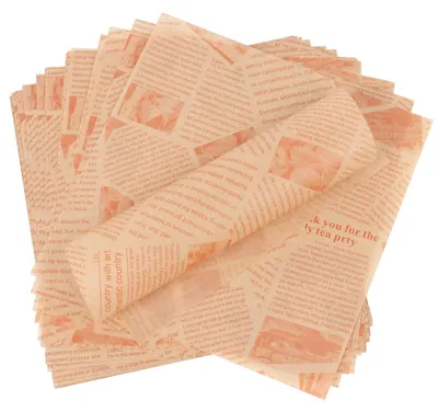 Produktbild von 100 Blatt Gourmetpapier, 25 x 25 cm Hamburgerpapier, fettdichtes Geschenkpapier, Vintage-Backpapier, Einwegverpackungen für Sandwiches, Pommes frites, Hamburger, Brathähnchen und Pizza