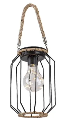 Image de Rabalux Black LED Solar Pendant Lantern Sluis 0,2W 77046
