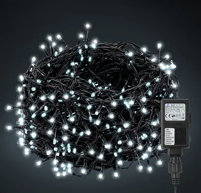 Immagine prodotto di Jopassy 20M 200 LED per albero di Natale, filo di rame bianco freddo verde scuro con 8 programmi LED per uso interno ed esterno IP44