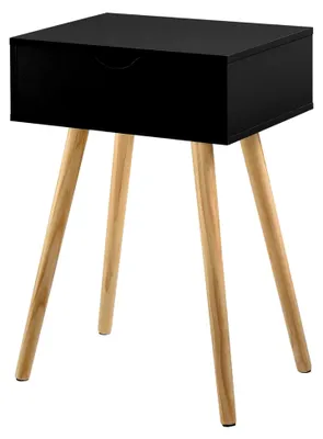 Produktbild von Beistelltisch 'Sörby' mit Schublade Schwarz Retro 60x40x30 cm