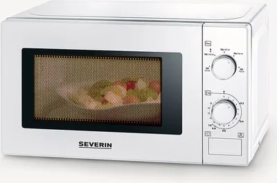 Produktbild von SEVERIN Mikrowelle MW 7770 5 verschiedene Leistungsstufen 35 Minuten Timer MW 7770 aus Kunststoff, weiß Mikrowelle Mikrowellengerät  Timer  Mikrowelle Mit Timer
