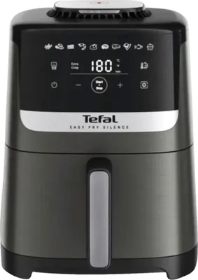Produktbild von Tefal Easy Fry Silence EY551HE0, Heißluftfritteuse, 5 l, 40 °C, 220 °C, Einzelbild, Schwarz, Grau, Edelstahl