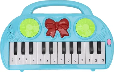 Produktbild von Baby-Klavier-Tastatur-Spielzeug, 14 Tasten, pädagogisches Musikinstrument für Kleinkinder, multifunktional, Blau